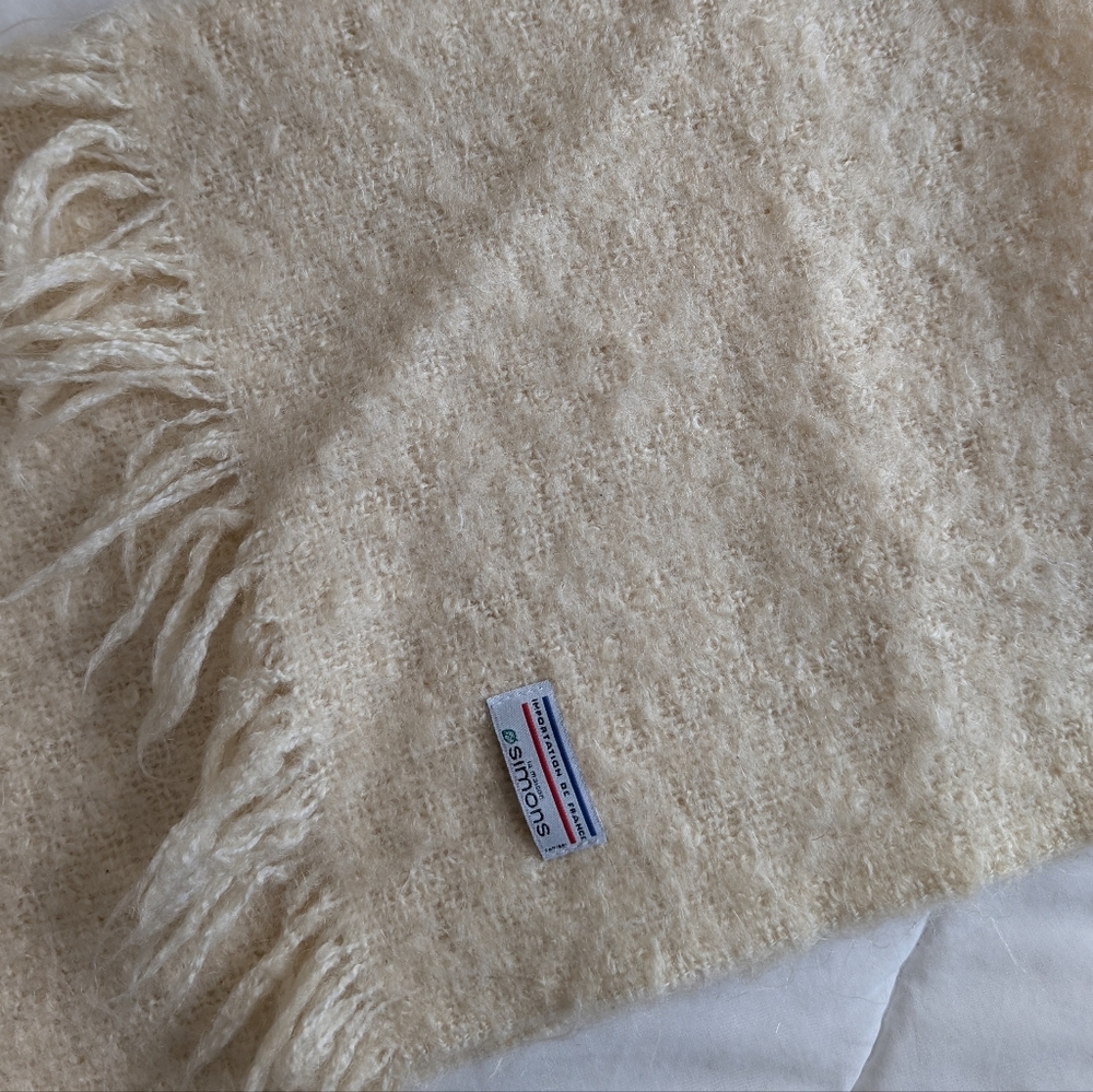 Simons | Made In France Ivory Wool/Mohair Scarf